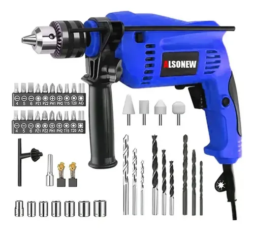 Taladro rotomartillo Alsonew de 870 watts con brocas, puntas y accesorios